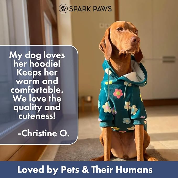 Spark Paws Dog Hoodie – Premium Dog Sweater for Small, Medium, and Large Dogs | Warm Outfits for French Bulldogs, Pitbull, Puppy, Winter Jacket Alternative - Daisy - 3XL