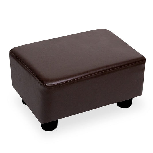 CAROLMADE Small Foot Stool Ottoman Footstool with Legs Under Desk Footrest for Living Room Bedroom and Office, Dark Brown