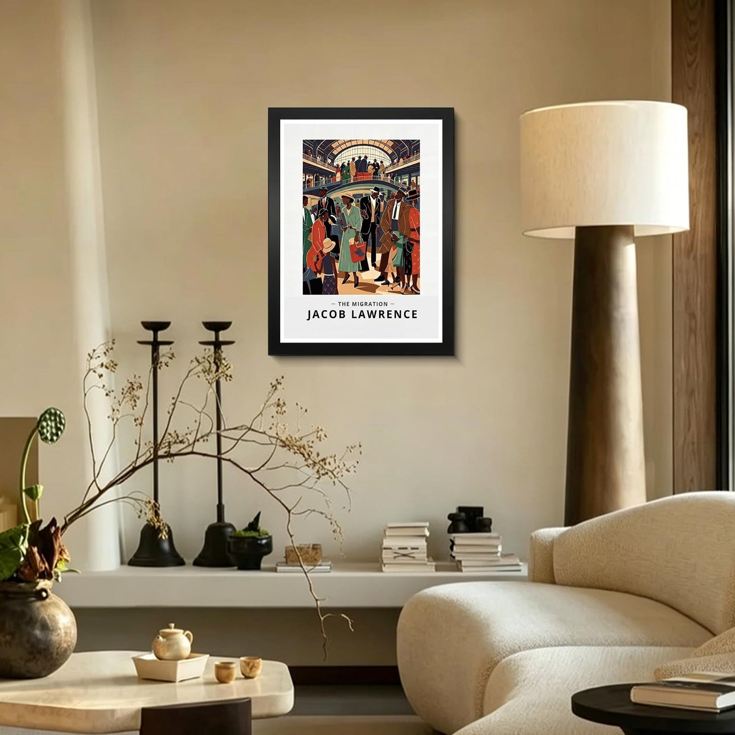 PYOYGU Black Art Wall Decor Framed, African American Canvas Wall Art Black People Poster Print, Social Realism Figurative Artwork for Living Room Bedroom Office, 9x11 Inch
