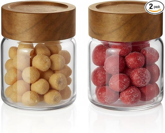 Zoaiirte 2-Pack 6 oz Glass Canisters with Airtight Sealing Lids - Leakproof Food Mason Jars for Meal Prep, Overnight Oats, Salad Dressings, Yogurt & Spice Storage