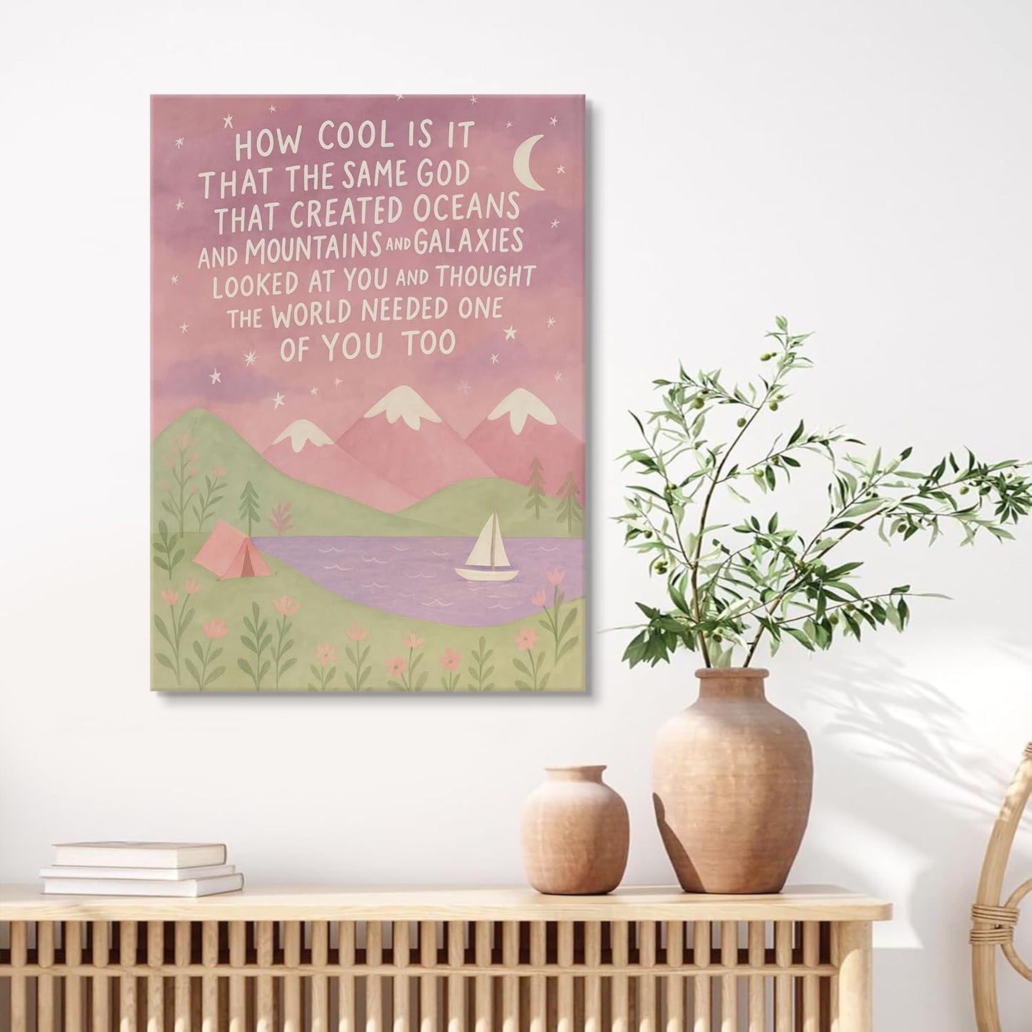Same God Creation Wall Art Nursery Mountain Wall Decor Christian Inspirational Canvas Print for Boy Kids Room,Teen Bedroom Decor A doption Gifts First Communion Baptism Gifts for Boys 12x16in Canvas