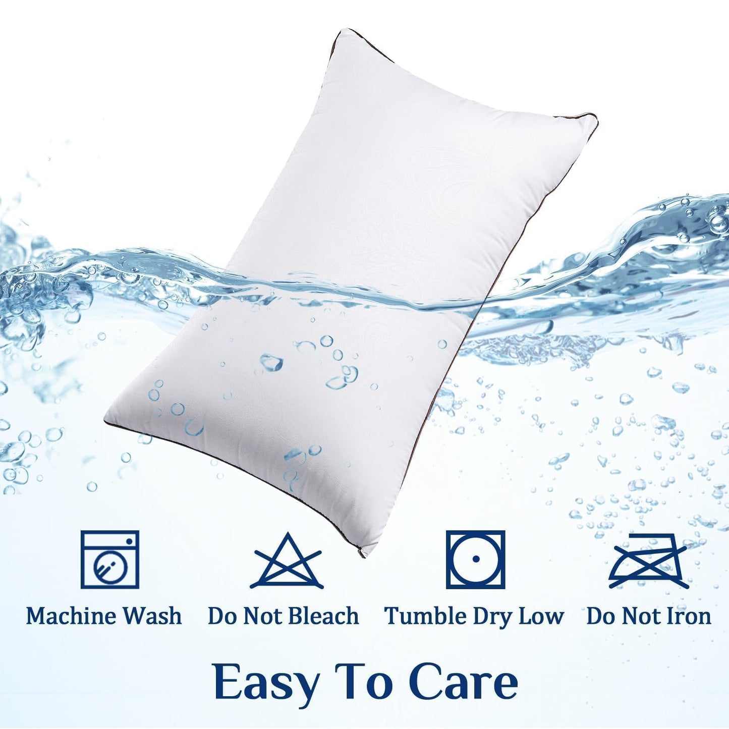 JOLLYVOGUE Pillows Standard Size Set of 2, Cooling and Supportive Pillows Full Size Set of 2 for Side and Back Sleepers, Down Alternative Hotel Collection Sleeping Pillow