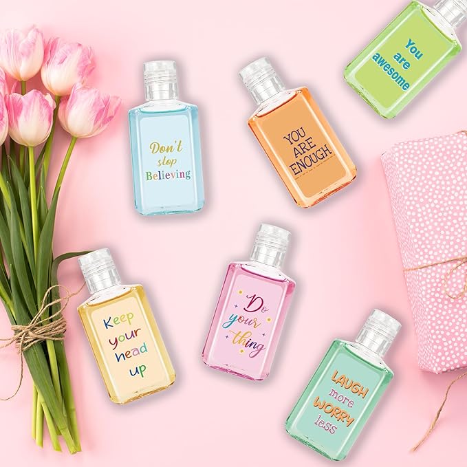 50 Pcs Mental Health Awareness Hand Sanitizer Bulk Inspirational Positive Affirmation Small Hand Sanitizer 1fl oz Travel Size Hand Soap Mental Health Gift for Teachers Team Coworker (Inspirational)