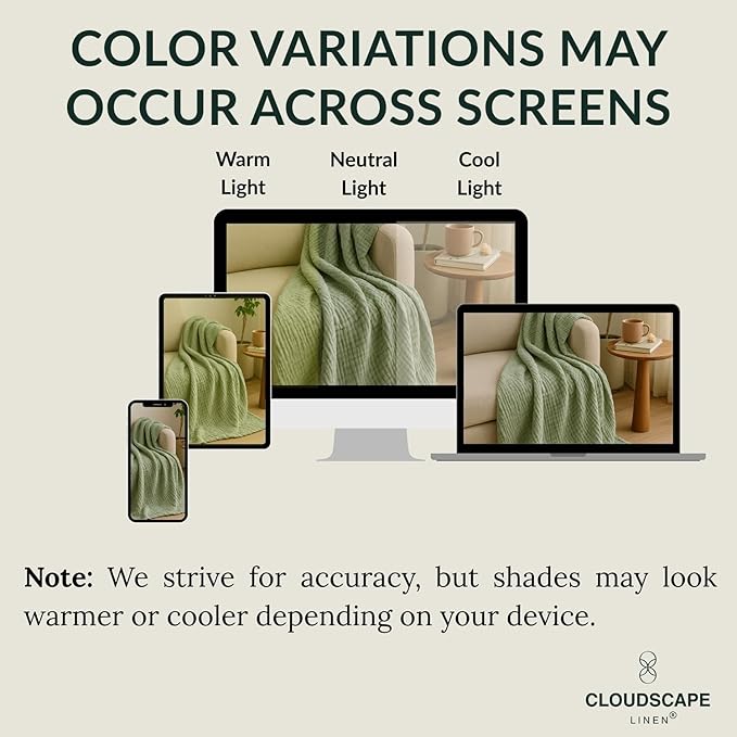 Cloud Scape Linen 8-Layer Muslin Blanket King Size for Adult - 100% Cotton, Breathable and Soft, Perfect Winter Cozy Blanket, Fits up to California King Bed, 92x108, Sage Green