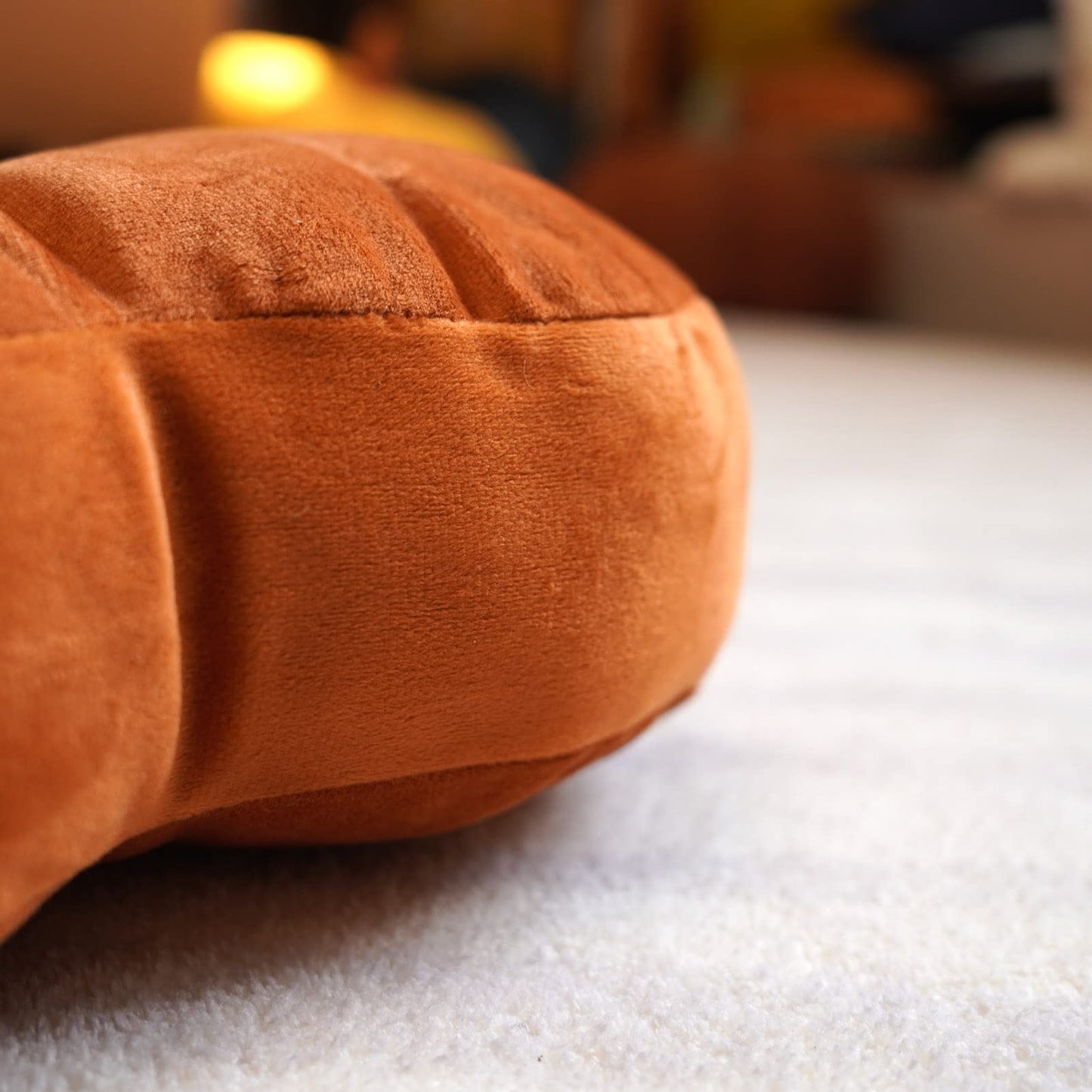 ARTMAGIC Flower Shaped Velvet Decorative Throw Pillow Cushion Ultra Soft Cute Daisy Boho Pillow Floor for Couch Bed Sofa Gift (Burnt Orange)