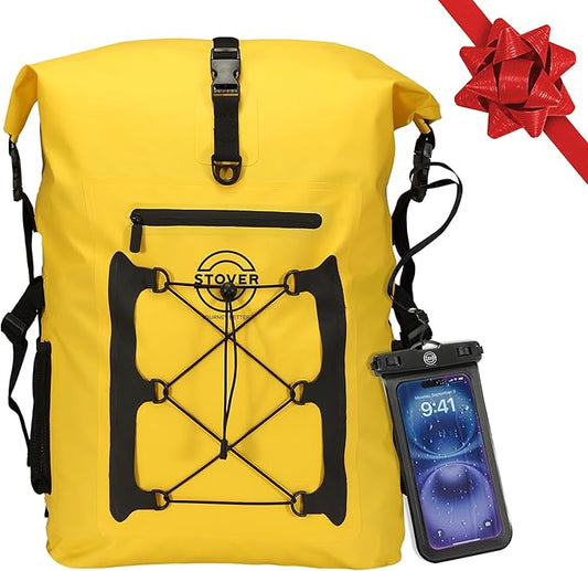 STOVER 5/10/25/30/40/55L Waterproof Dry Bag- Roll-Top Backpack w/Phone Case- Kayaking, Hiking, Camping, Boating- Men/Women