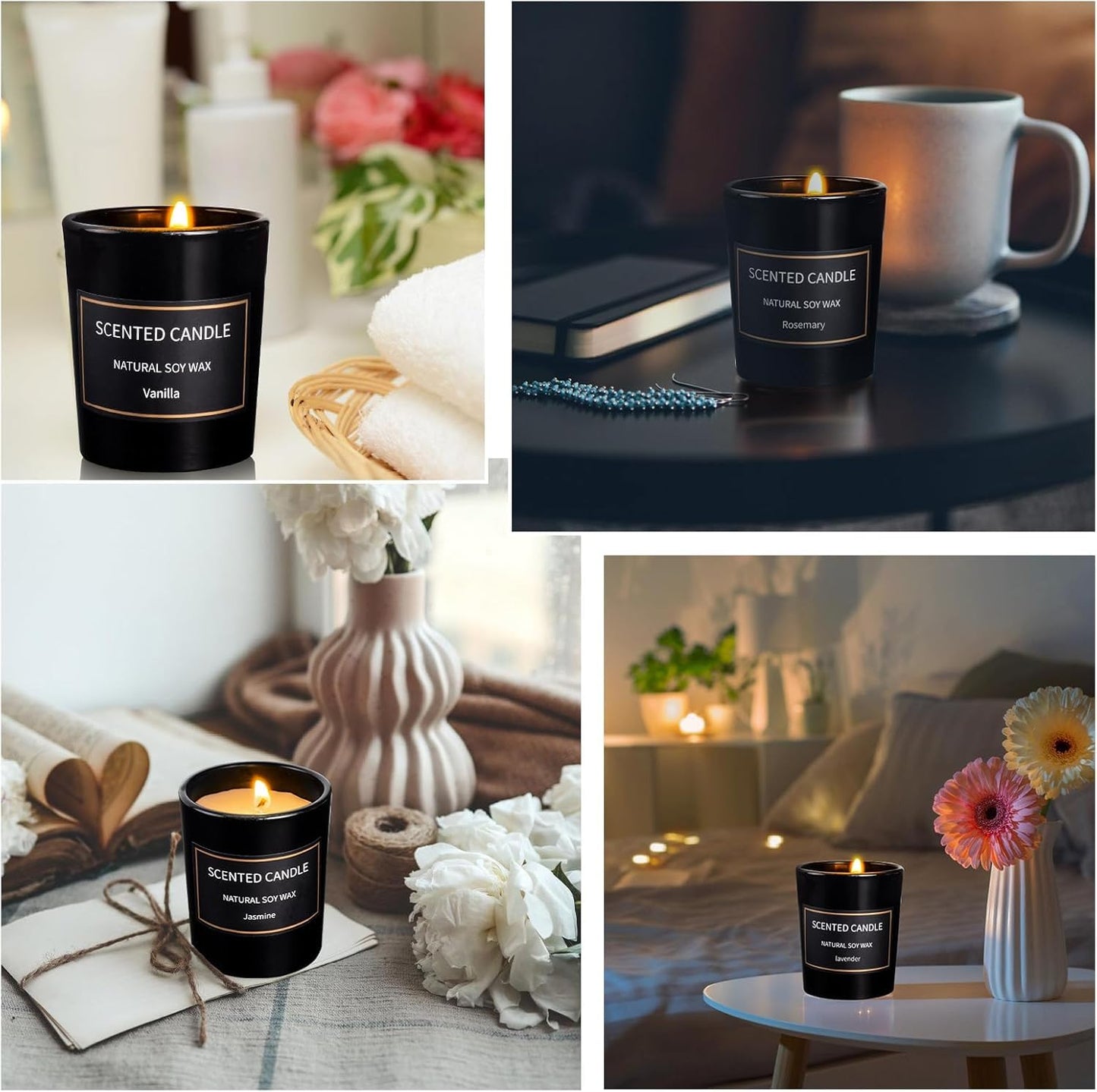 Scented Candles Gifts for Women Men, 8 Pack 3 Oz Scented Candles for Home, Natural Soy Wax Strong Fragrance Long Lasting Aromatherapy Candles for Women Men, Gifts for Birthday