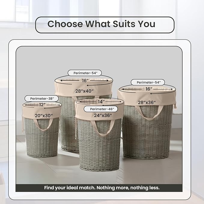 LFH Home Large Premium 100% Cotton Canvas Laundry Bag with Drawstring and Handles Heavy Duty, Multi-Use, and Washable for Home, Travel, College or Storage 28x36 (Pack of 4)-Natural