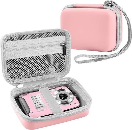 Leayjeen Underwater Camera Case Compatible with YISENCE/Trsunow/HICSHON/Yifecial/QUNVAL 11FT Waterproof Camera,Selfie Underwater Camera, Waterproof Floatable Digital Camera-Pink(Case Only)