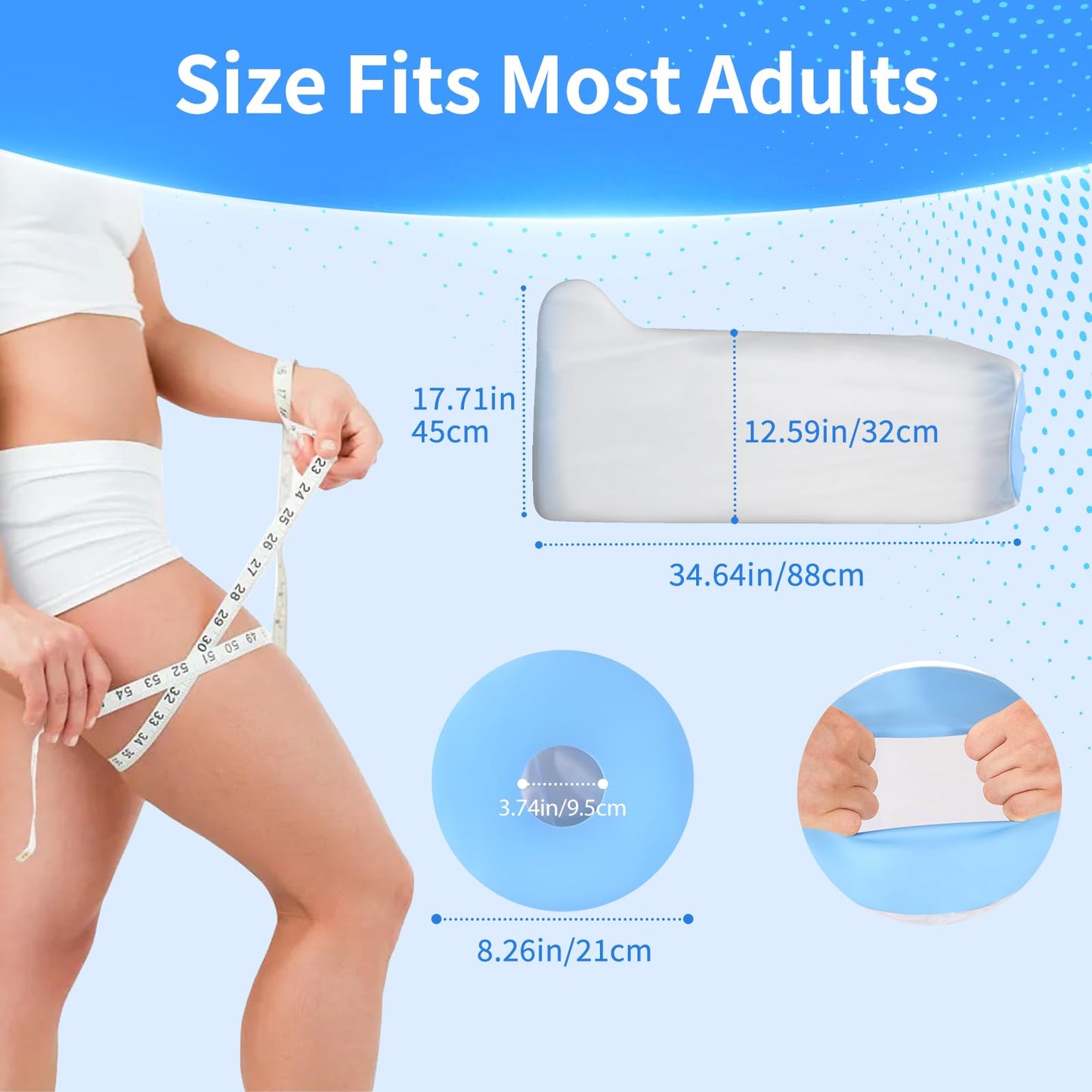 Cast Covers for Shower Leg, Waterproof Cast Cover Adult, Reusable Watertight Seal Tight Bathing Guard for Guard for Broken Knee, Foot, Ankle Wound, Burns (Adult Full Leg)