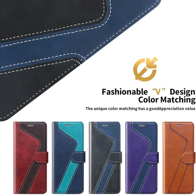 CIVICASE for iPhone 17 Wallet Case,PU Leather Flip Case RFID Blocking Credit Card Holder Folio Magnetic Stand TPU Shockproof Cover Compatible with iPhone 17, Black Blue
