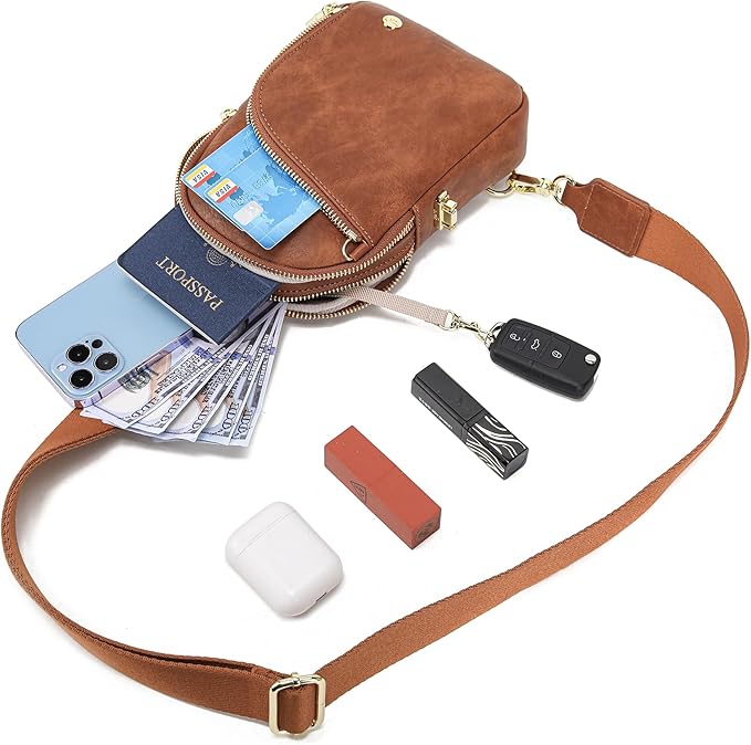 INICAT RFID Blocking Sling Bag Anti Theft Crossbody Bags Women Valentine's Day Gifts Travel Purses Vegan Leather
