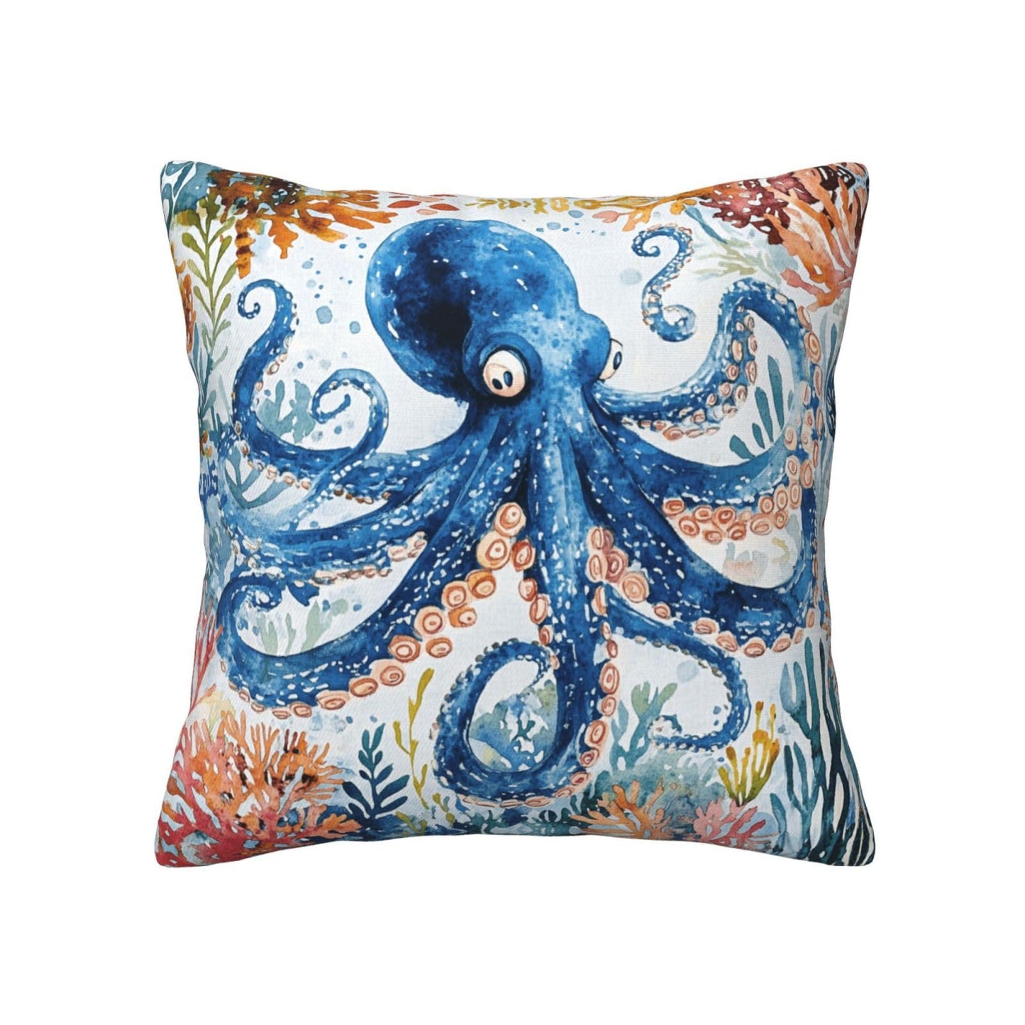 Sea Life Starfish Throw Pillow Covers Set of 4 Decorative Soft Linen Fabric Square Cushion Case for Room Bedroom Sofa Car 18x18