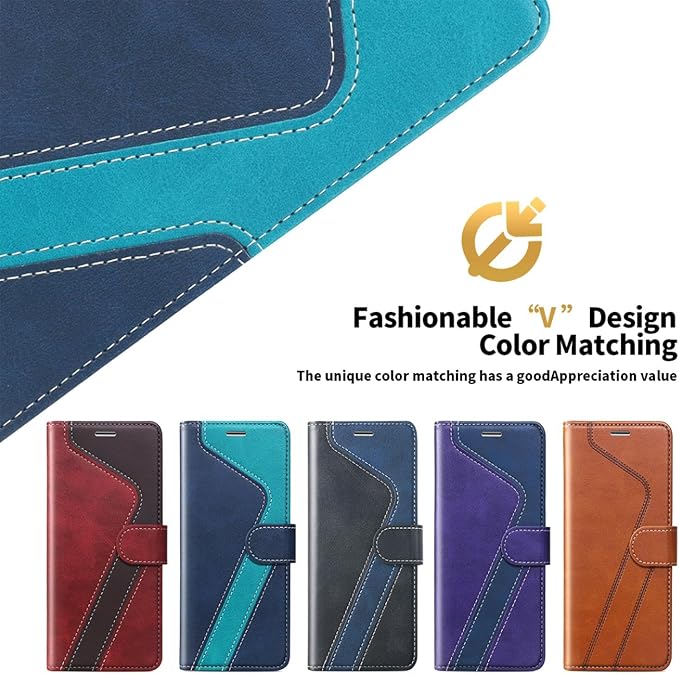 CIVICASE for iPhone 17 Wallet Case,PU Leather Flip Case RFID Blocking Credit Card Holder Folio Magnetic Stand TPU Shockproof Cover Compatible with iPhone 17, Blue Green