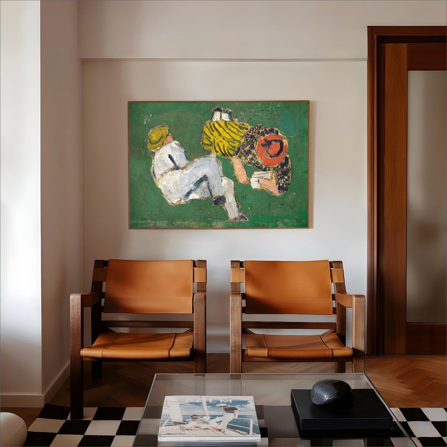 Vintage Abstract Portrait Wall Art Canvas Print, 16x24 inch