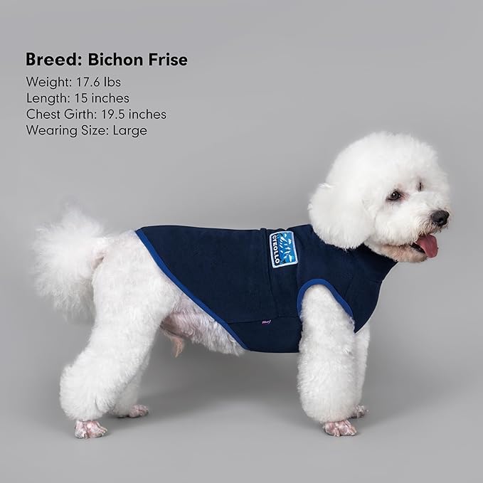 cyeollo Dog Sweaters for Large Dogs, Pullover Dog Fleece Jacket Turtleneck Sweatshirt Stretchy Vest Warm Lightweight Winter Clothes, Navy Blue XXXL