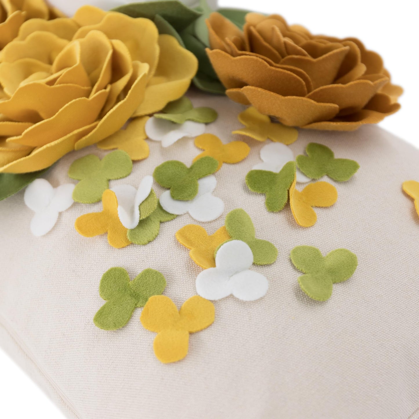 KINGROSE 3D Flower Decorative Throw Pillow Cover Floral Cushion Cover Handmade Pillow Case for Sofa Couch Chair Living Room Bed Home Decor 12 x 20 Inches Yellow