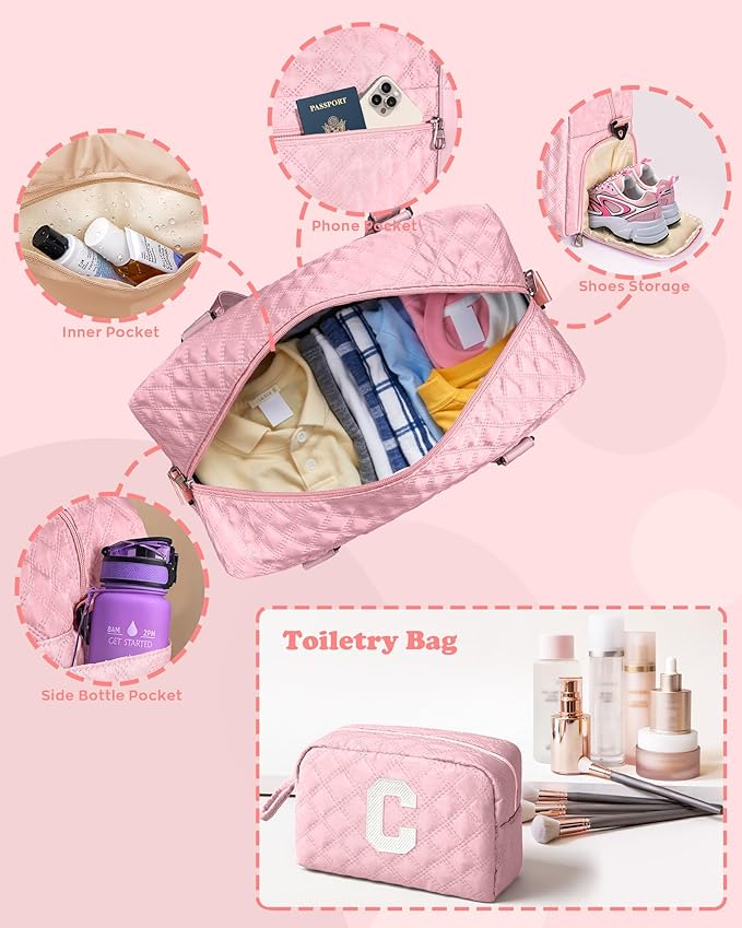 Elilier Gifts for Women Teen Girls, Travel Duffle Bag: Personalized Weekender Dance Cheer bag Sports for Girl, Gymnastics Bags, Birthday Gifts for Women Girls Kids Teens