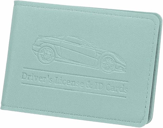 HARFINGTON Car Registration and Insurance Holder PU Leather Vehicle Glove Box Organizer Storage Accessories Car ID Holder with 8 Pockets for License ID Card Bank Card Documents, Blue