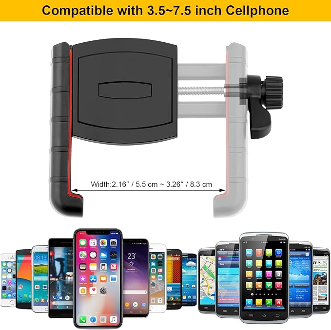 Gym Magnetic Phone Holder,Strong Magnetic Base Metal Ball Joint,for Fridges/Motorcycle Tank/Motor Vehicle,Phone Holder Gym Accessories for Men Women,Adjustable Clip Fit for 3.5~7.5 inch Smartphones