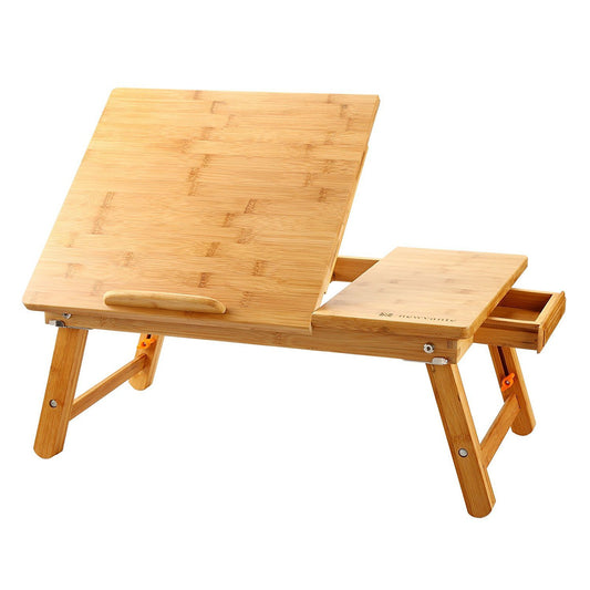 Laptop Desk Nnewvante Bamboo Bed Tray Adjustable Foldable Desk Bed Serving w' Tilting Drawer
