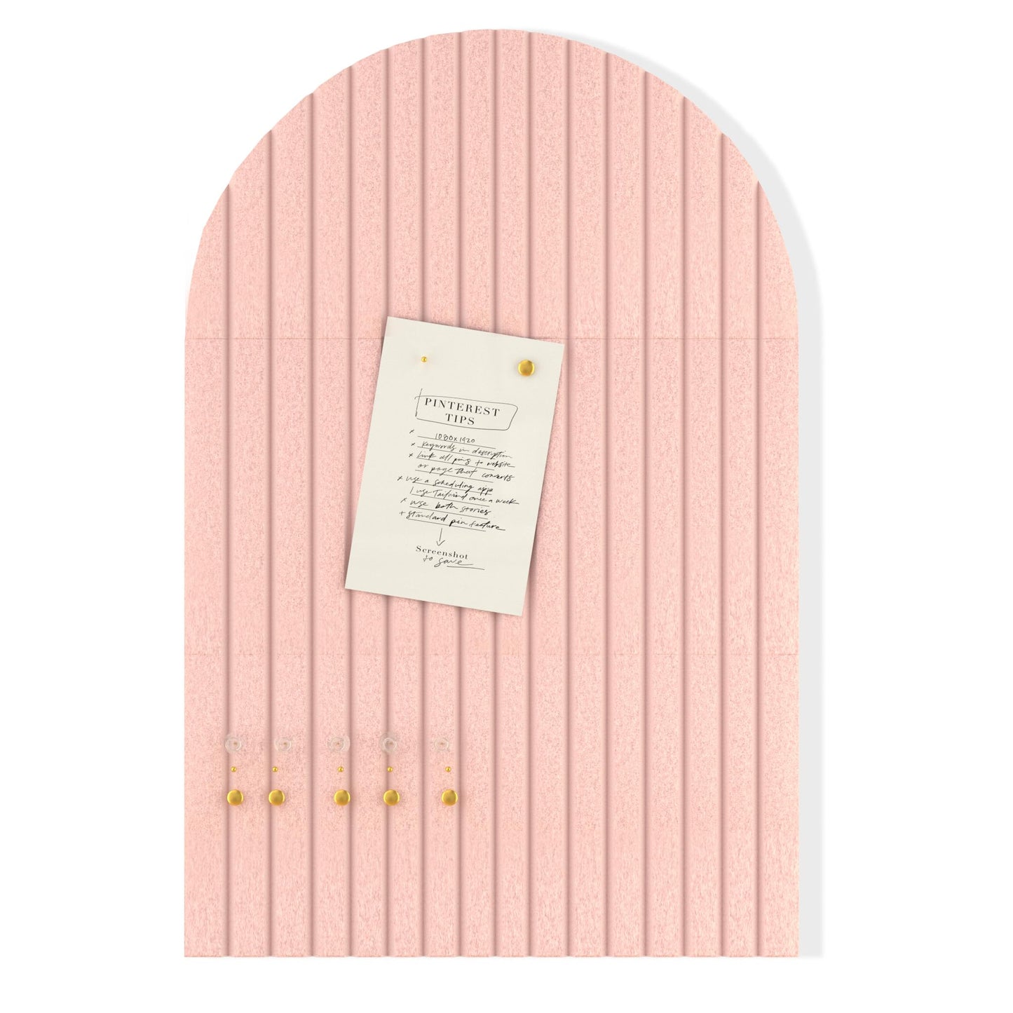 Felt Bulletin Board, 35" x 24" Cork Board Alternative, Decorative Felt Pin Board with 30 Push Pins, Vision Board for Office Home Bedroom Wall Decor, Photo Display(Pink, Arched - 35 x 24 Inches)