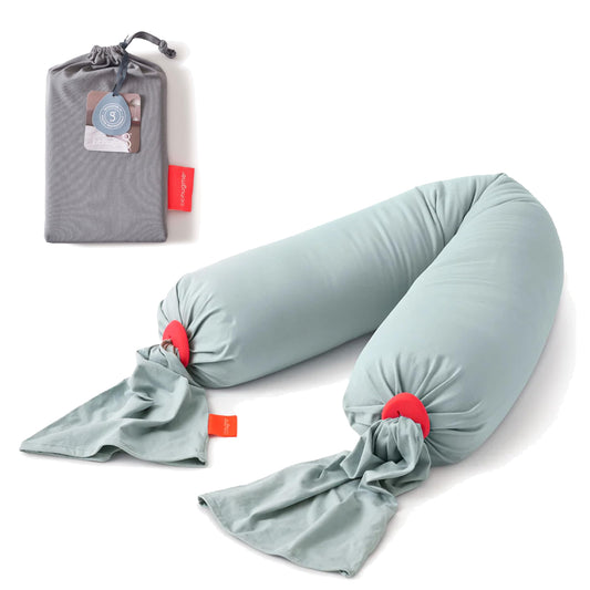 bbhugme Adjustable Pregnancy Pillow with Eucalyptus Cover & Extra Stone Cover - Full Body Support for Side Sleeping During Pregnancy