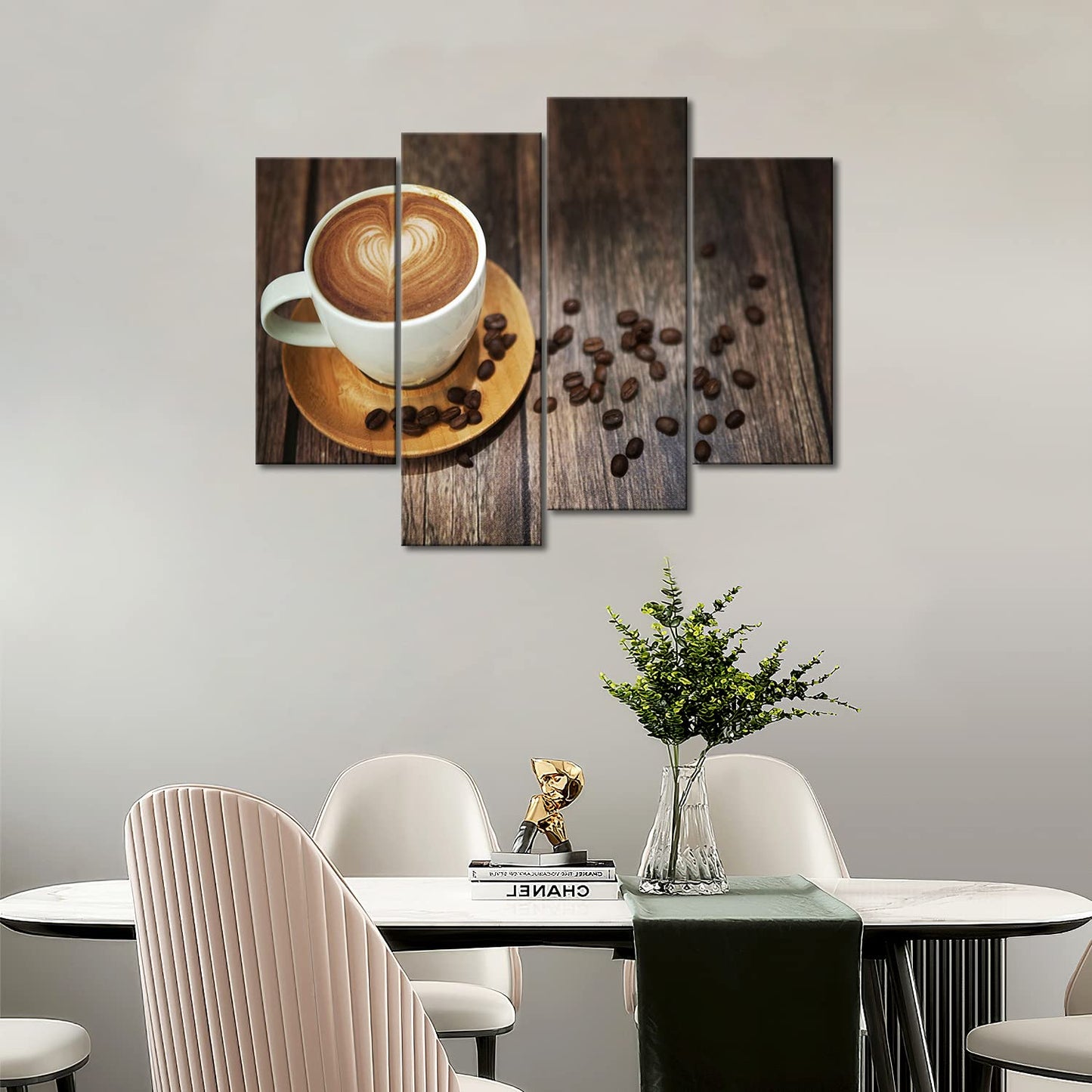 Brown Coffee Wall Art for Bar - Coffee Theme Picture Print On Canvas for Kitchen, Living Room Home Decor