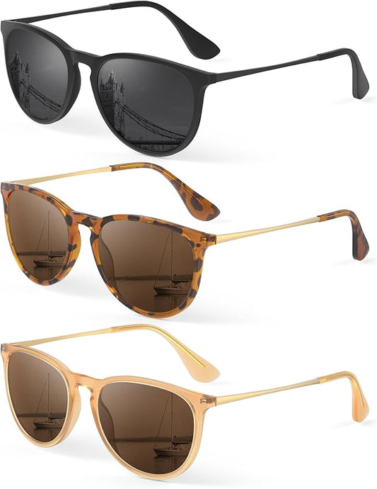 KALIYADI Sunglasses Womens Polarized Womens-Sunglasses: Trendy Sun Glasses with UV400 Retro Style for Party Beach Shopping
