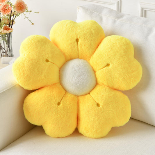 Ddliury Flower Pillow, Cute Decorative Throw Pillow (Yellow, 19.6 Inches)