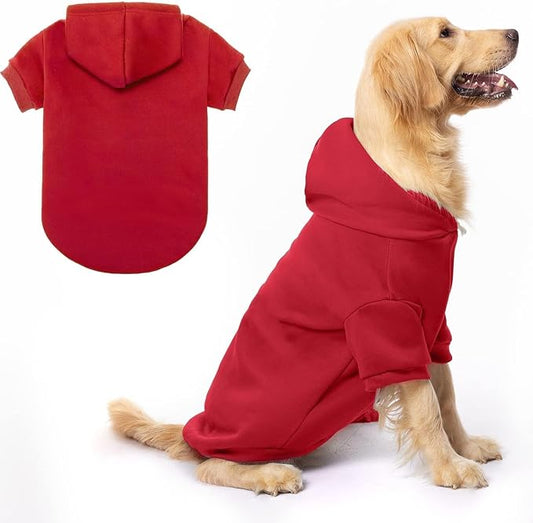 BINGPET Dog Hoodie, Fleece Lined Fall Cold Winter Soft Warm Puppy Sweatshirt with Leash Hole, Dog Sweaters Outfit,Pullover Hoodie for Small Medium Large Dogs Cats