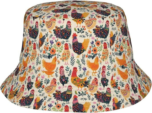 Colorful Fire Balloon, White Cloud Fisherman Hat Summer Foldable UV Protection Sun Hat