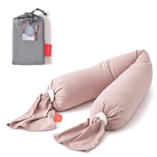 bbhugme Adjustable Pregnancy Pillow with Dusty Pink Cover & Extra Stone Cover - Full Body Support for Pregnant Women