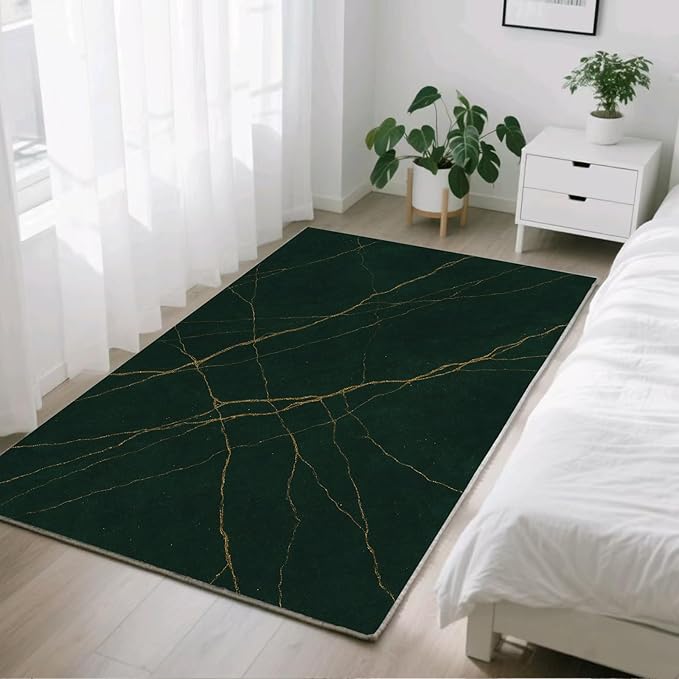 Luxury Marble Rug - 8x10 Area Rugs, Abstract Marble Living Room Area Rugs, Modern Art Bedroom Rug, Washable & Non Slip Large Carpet Home Decor