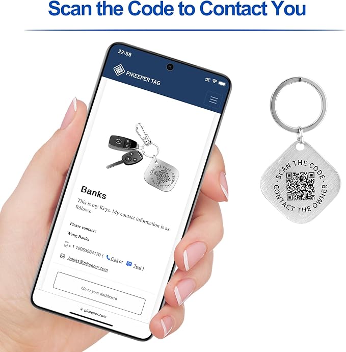 QR Code ID Tags - 4-Pack Smart Locator for Keys, Pets, Luggage – Location Notification on Scan | Ideal for Travel, Collars & Keychains