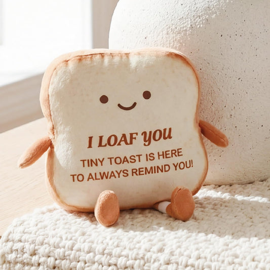 Capoda 7.09" Large Toast Bread Plush Bread Shape Cute Pillow Small Food Sofa Stuffed Doll Toy Gifts for Adults Birthday Gift Home Bedroom Decors(I Loaf You)