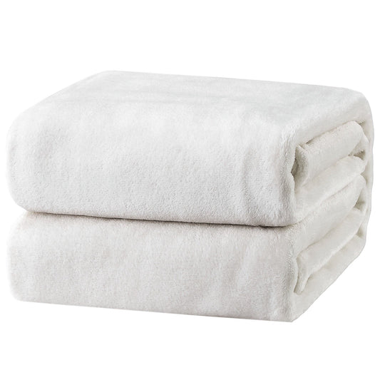 Bedsure GentleSoft Fleece Blankets Queen Size White - Mothers Birthday Gifts for Women Bed Blanket Soft Lightweight Plush Fuzzy Cozy Luxury Microfiber, 90x90 inches