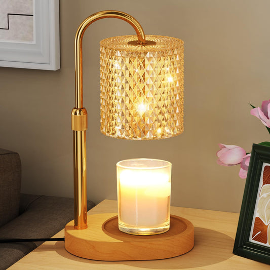Candle Warmer Lamp with Timer Dimmer Height Adjustable Electric Candle Wax Warmer for Jar Candles Wax Melt Warmer with 2Bulbs Heater Lamp for Scented Wax for New Home Decor,House Warming Gifts
