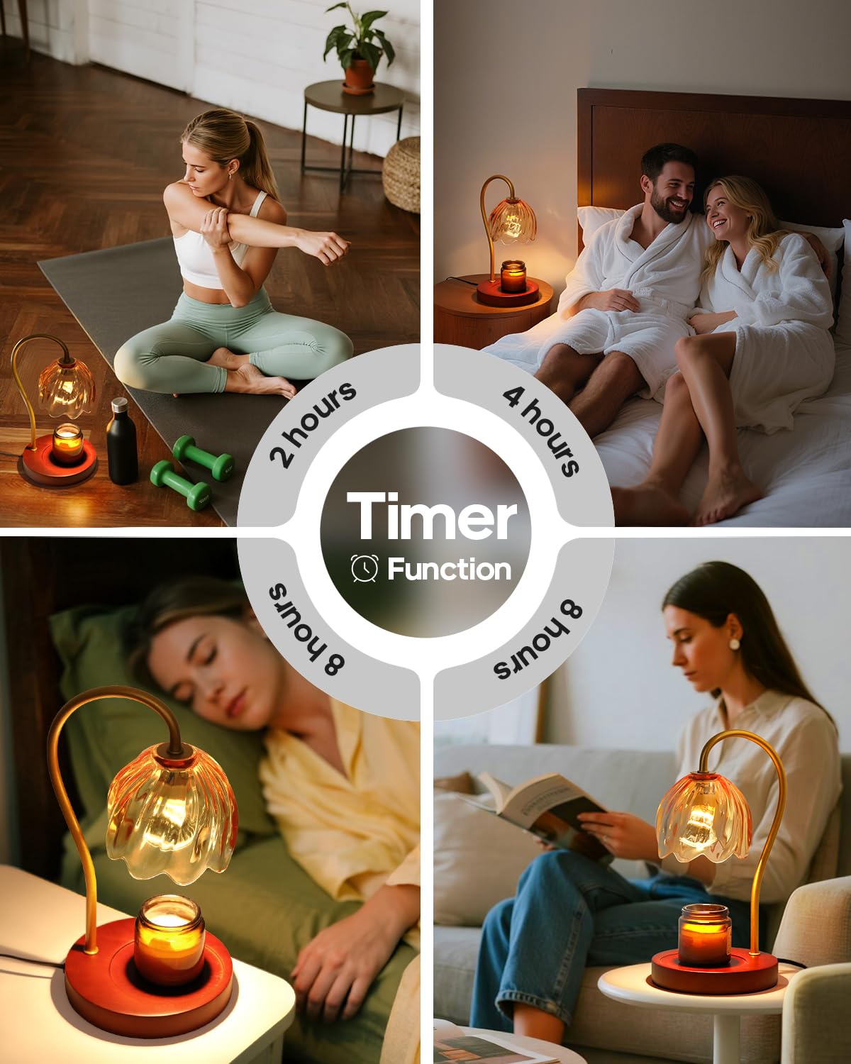 GOODEA Candle Warmer Lamp with Timer Dimmable, Christmas Birthday Gifts for Women Mom, House Warming Gifts New Home Decor, Wax Melt Warmer for Jar Candles with 2 Bulbs