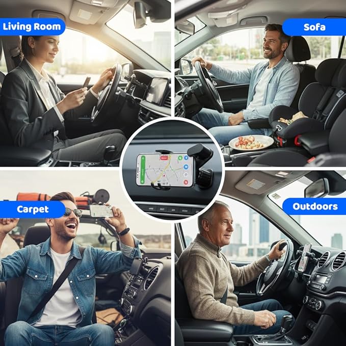 PVZXR Air Vent Car Phone Mount Holder,2026 New Wider Clamp & Metal Hook Car Phone Holder Vent [Thick Cases Friendly] Phone Holders for Your Car Mount Automobile Hands Free Cradle Air Vent (B-3PCS)