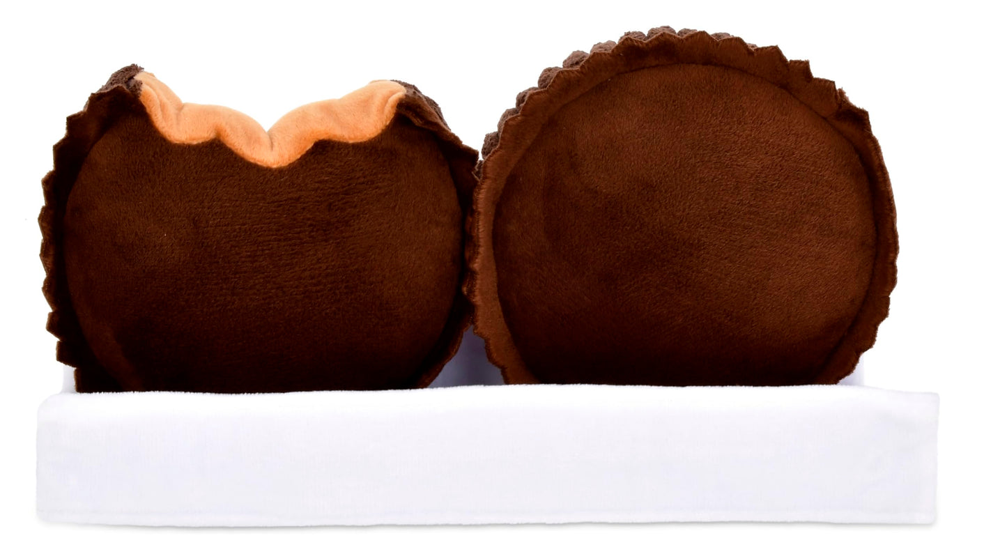 iscream Reese's Peanut Butter Cups Package 19" x 8.5" Pillow Set with Two Plushie Cups