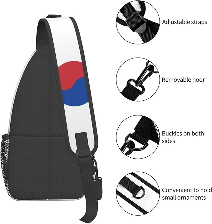 GJXFLSY Republic of Korea Flag Sling Backpack Crossbody Bag Casual Chest Bags Travel Hiking Daypack Shoulder Bag for Women Men