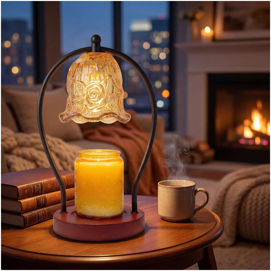 ZQPBLED Candle Warmer Lamp with Timer and Dimmer,Dimmable Candle Warmer for Jar Candles,Wax Melt Warmer for Jar Candles with 2 Bulbs,Birthday Gifts for Women Mom, New Home Decor