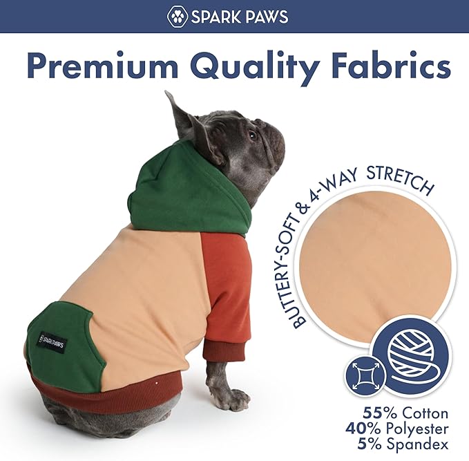 Spark Paws Dog Hoodie – Premium Dog Sweater for Small, Medium, and Large Dogs | Warm Outfits for French Bulldogs, Pitbull, Puppy, Winter Jacket Alternative - Ranger - XL