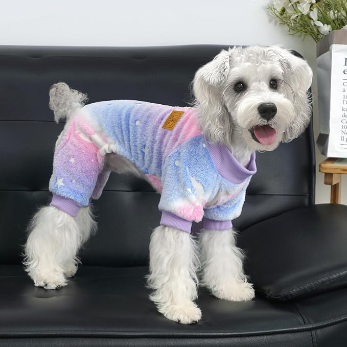 XPUDAC Dog Sweater Glows in The Dark Fleece Pajamas for Small Medium Dogs Girl Boy Puppy Clothes for Halloween Christmas Winter(X-Large)