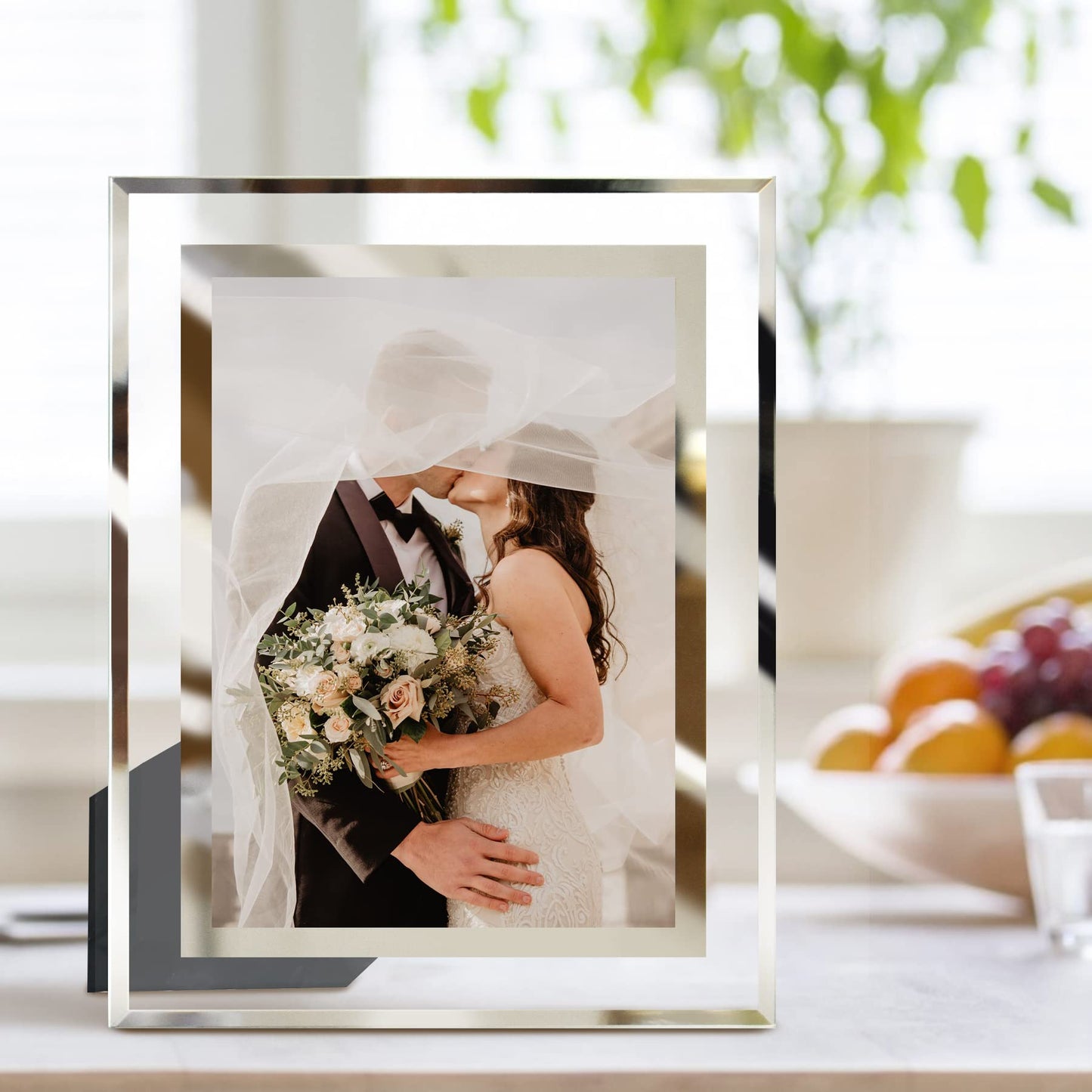 LUCKYLIFE 8x10 Picture Frame Glass for Tabletop Display Vertical or Horizontal, Photo Frames, 1 Pack