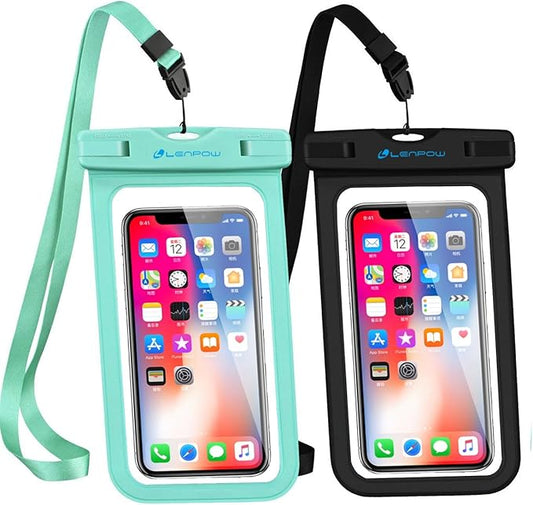 Waterproof Phone Case, 2-Pack IPX8 Lanyard Waterproof Phone Pouch, Universal Clear Dry Bag for iPhone 17 16 15 14 13 12 Pro Max Plus Samsung Galaxy S24 S23 S22 Note Google Pixel HTC up to 7.5"