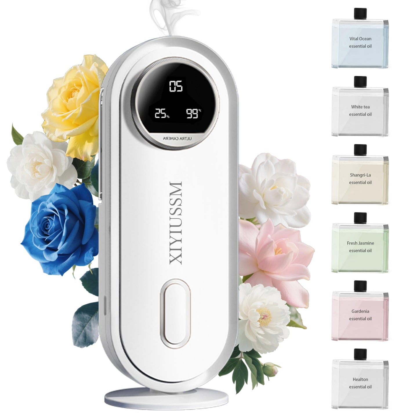 XIYIUSSM Waterless Essential Oil Diffuser for Home and Car Portable Aromatherapy Diffuser with 7 Mist Modes 1800mAh Rechargeable Battery Operated Scent Diffuser for Large Room Bedroom Office Bathroom