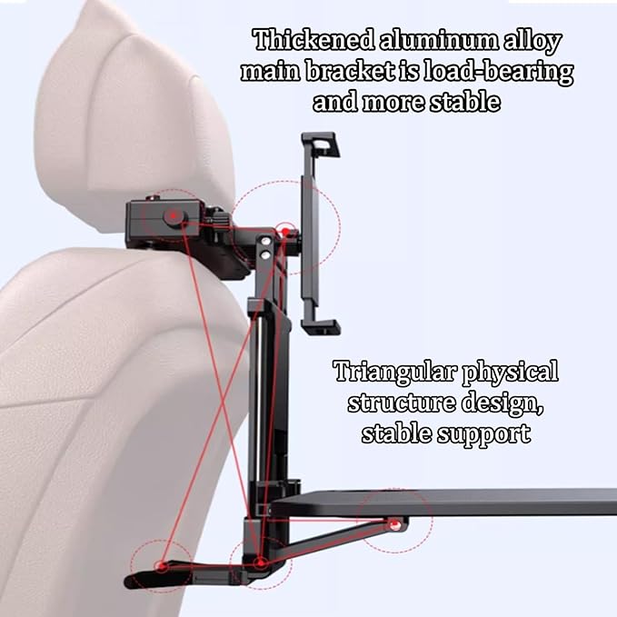 Small Car Travel Table Food Tray Multi Functional Car Backseat Tray Table,folding Car Desk for Laptop Passenger Seat Desk Car Laptop Holder for Working, Writing, Eating.(Brown)