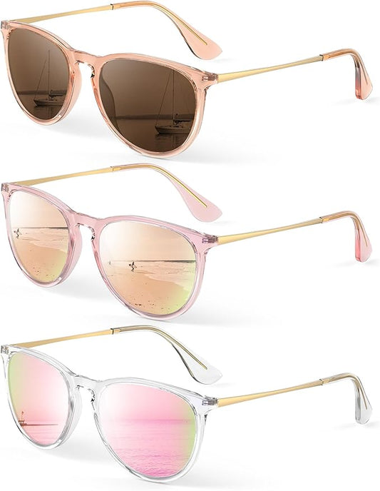 KALIYADI Sunglasses Womens Polarized Womens-Sunglasses: Trendy Sun Glasses with UV400 Retro Style for Party Beach Shopping